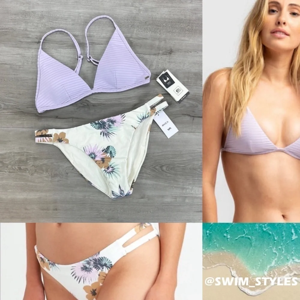🔆RVCA🔆RIP CURL🔆PREMIUM SURF BANDED FIXED ROMEO FLORAL FULL BIKINI SET